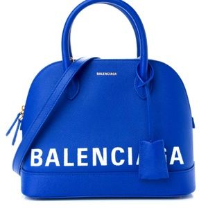 Balenciaga grained calfskin XXS ville top handle bag royal bleu